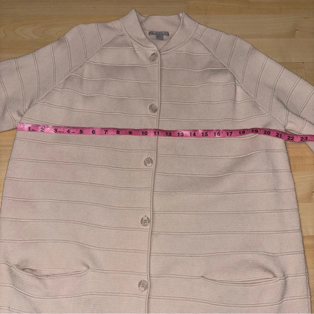 COS Cardigan Sweater Jacket Ivory Medium‎ Ribbed Textured Long Duster Lagenlook